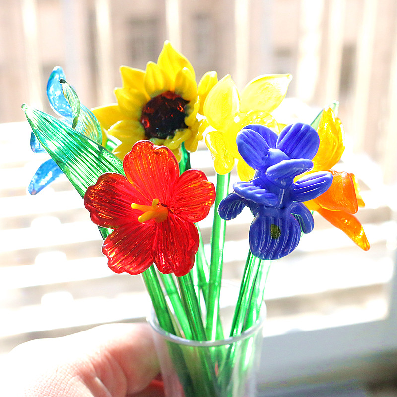Florist Supply Vases - จำลองที่สวยงาม Craft Murano แก้วดอกไม้เครื่องประดับวันวาเลนไทน์ของขวัญหน้าแรกตารางตกแต่งแจกัน Charm อุปกรณ์เสริม