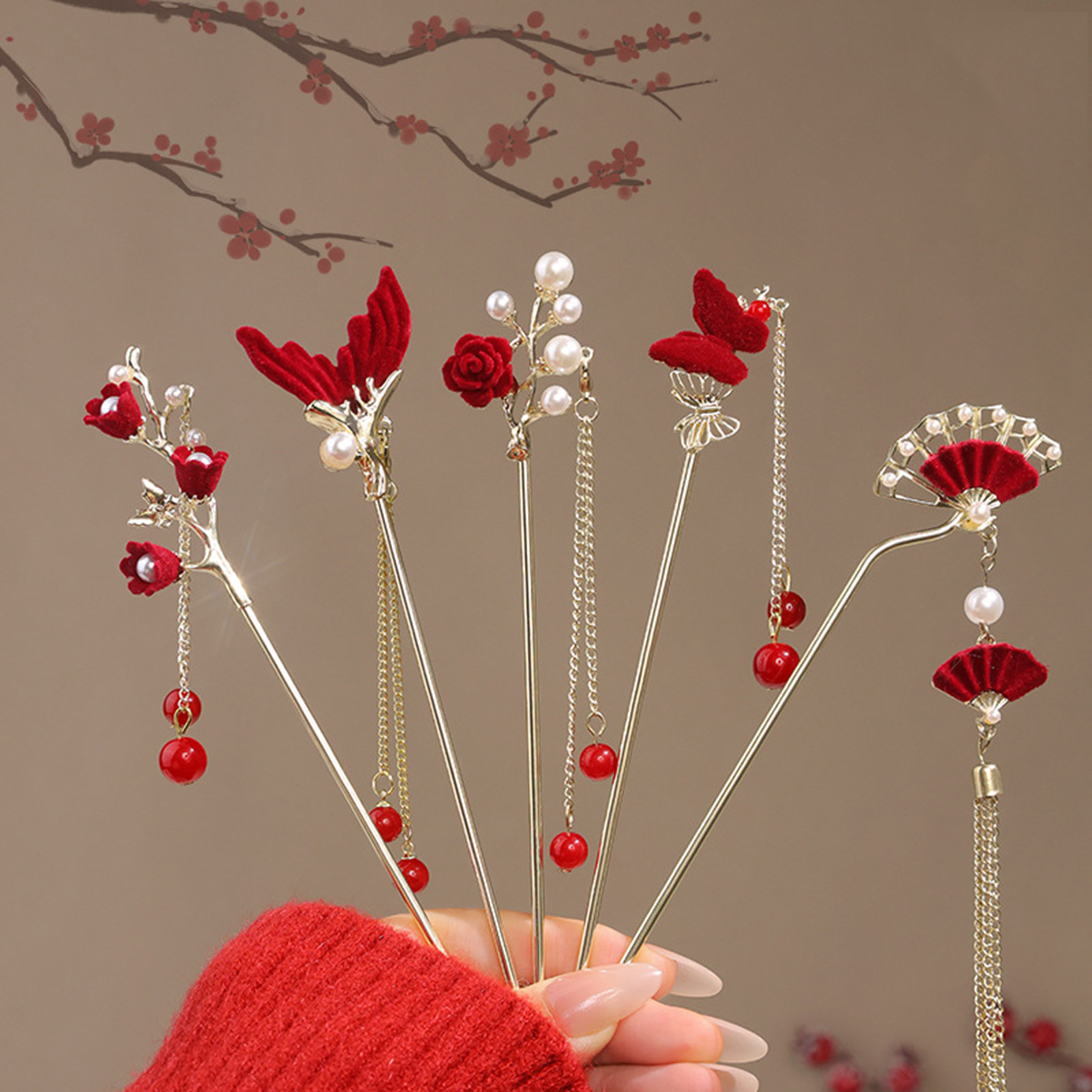 กิ๊บติดผมรูปดอกกุหลาบสไตล์จีนส - Supply Florist บทวิจารณ์และราคา