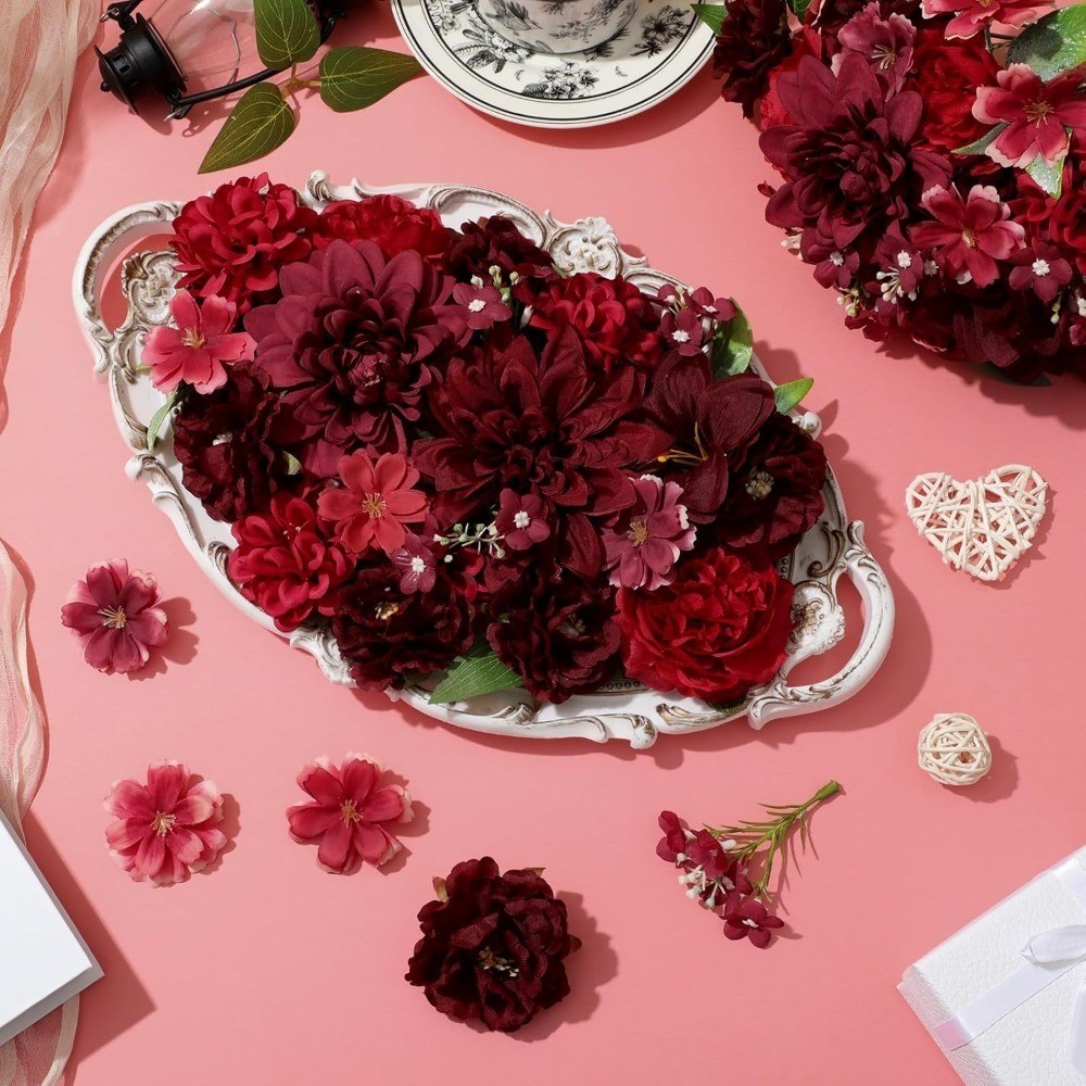 ชุดดอกไม้ประดิษฐ์สีแดงสำหรับตก - Florist Supply Bulk บทวิจารณ์และราคา