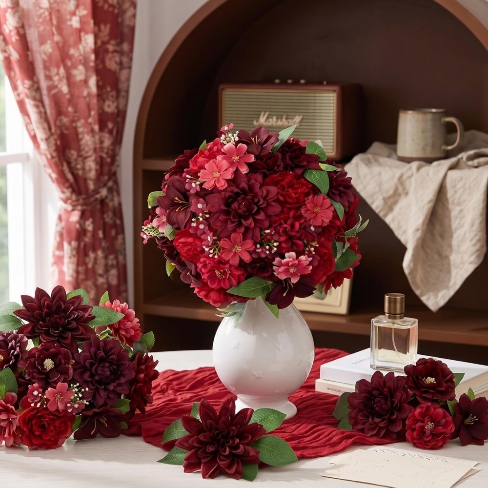 ชุดดอกไม้ประดิษฐ์สีแดงสำหรับตก - Florist Supply Bulk บทวิจารณ์และราคา