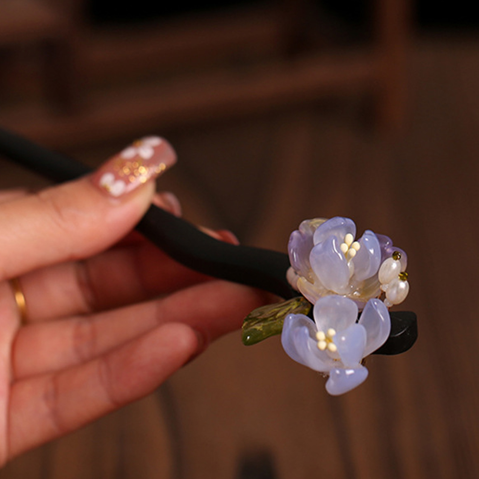 กิ๊บติดผมไม้ลายดอกไม้สไตล์วินเ - Supply Florist บทวิจารณ์และราคา